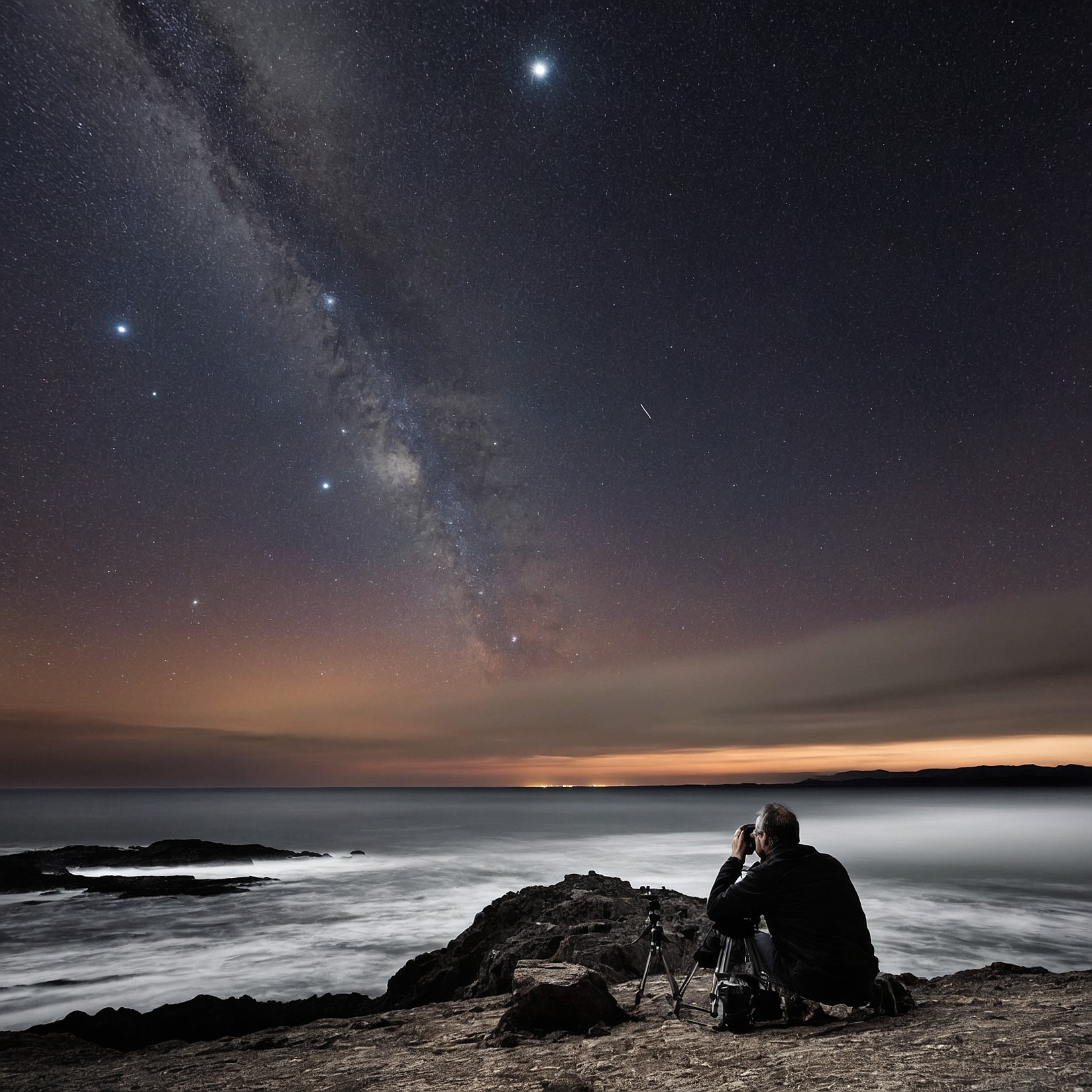 Fotografía nocturna de estrellas y galaxias